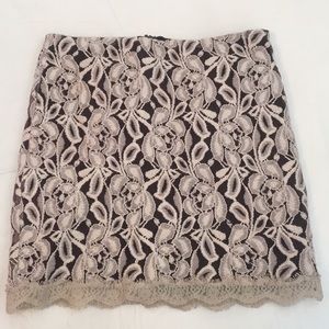 Forever 21 tan/brown boho mid waist skirt small